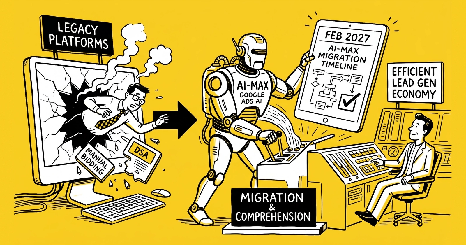 Google AI Max for Search and DSA Migration – Why the February 2027 Extension and the September 2026 ACA Flip Split the Lead-Gen Playbook