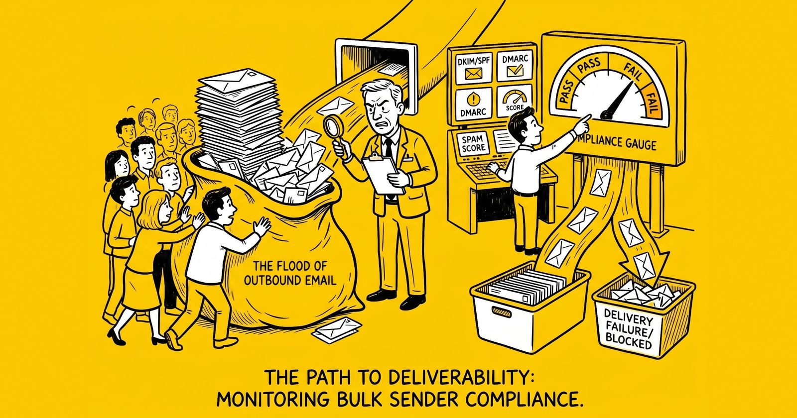 Bulk Sender Compliance Monitoring: Postmaster, Sender Hub, and SNDS Operational Playbook