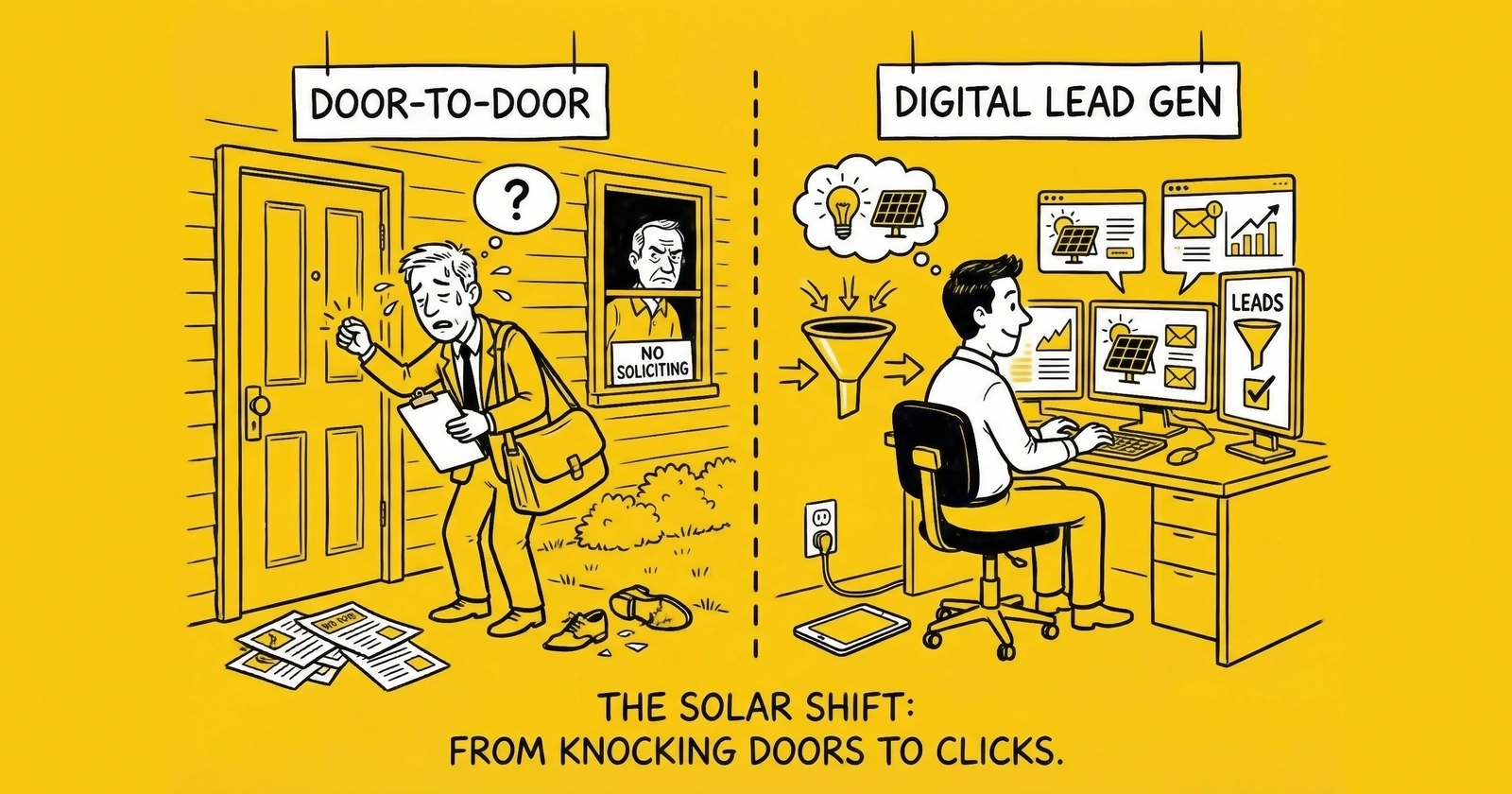 Door-to-Door Solar vs Digital Lead Generation: The Complete Comparison Guide