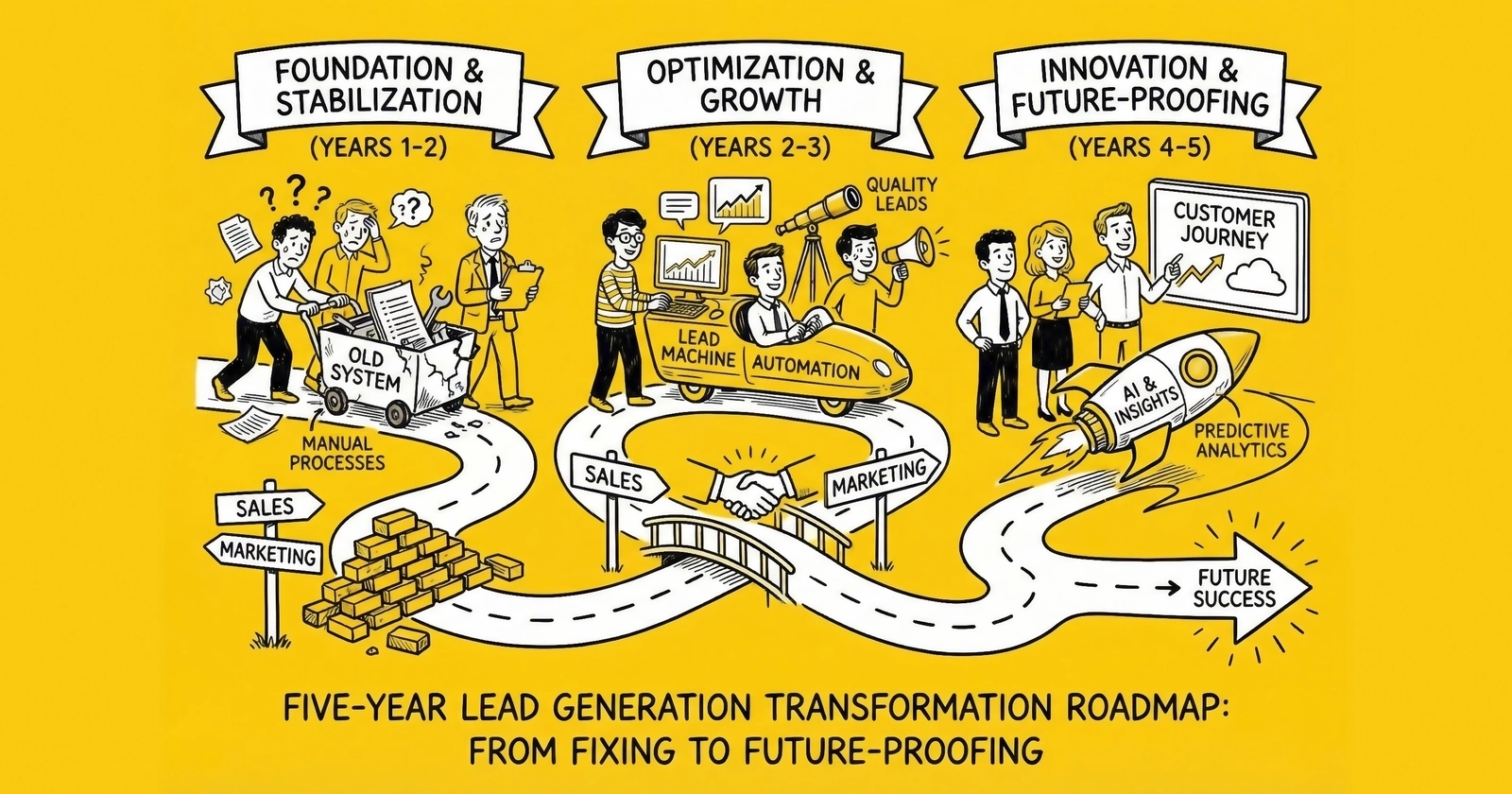 The Five-Year Lead Generation Transformation Roadmap: Strategic Planning for 2025-2030
