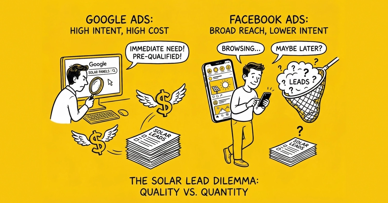 Google vs Facebook for Solar Leads: Performance Comparison