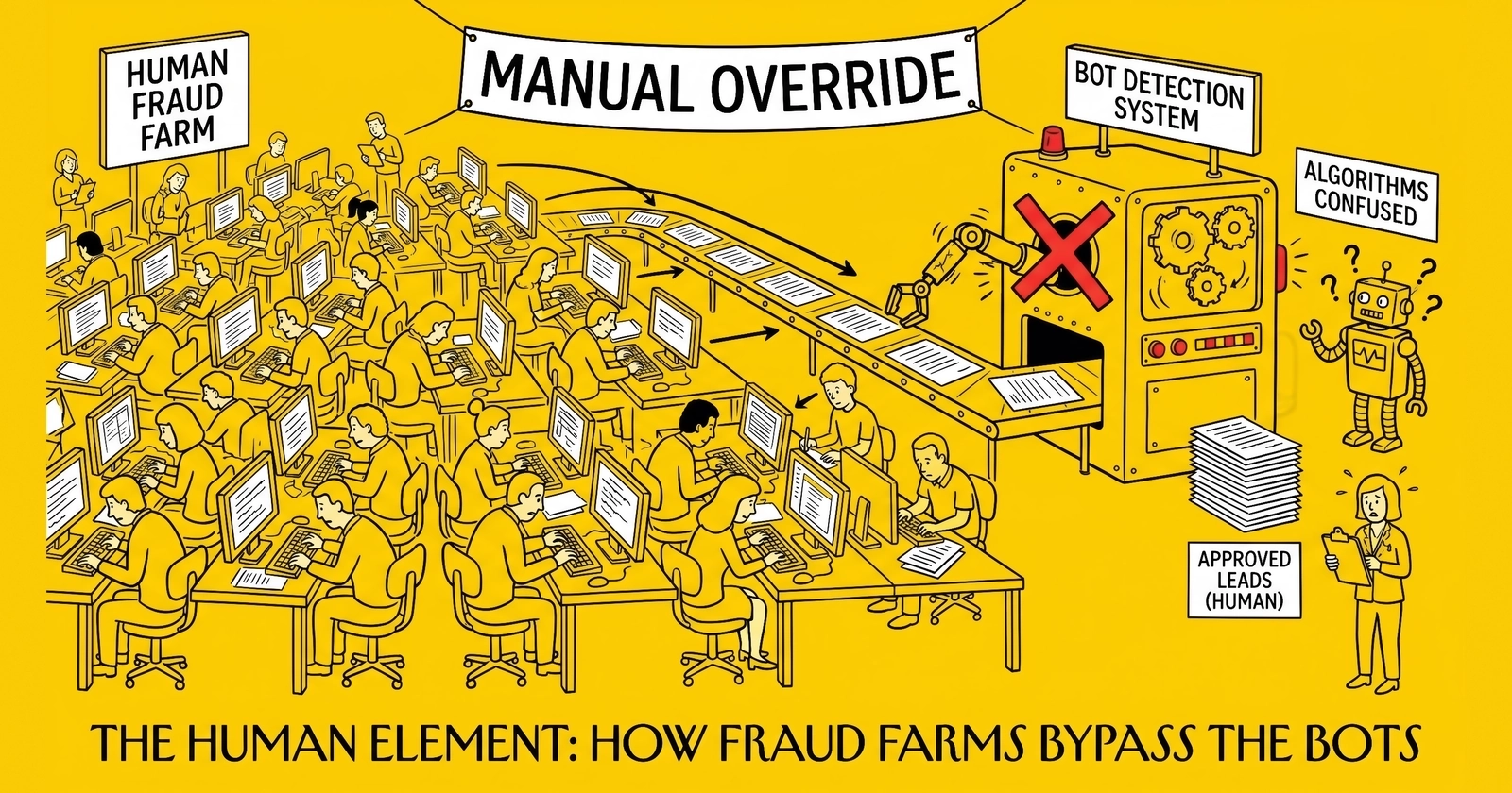 Human Fraud Farms and the Detection Stack That Bot Tools Cannot Replace