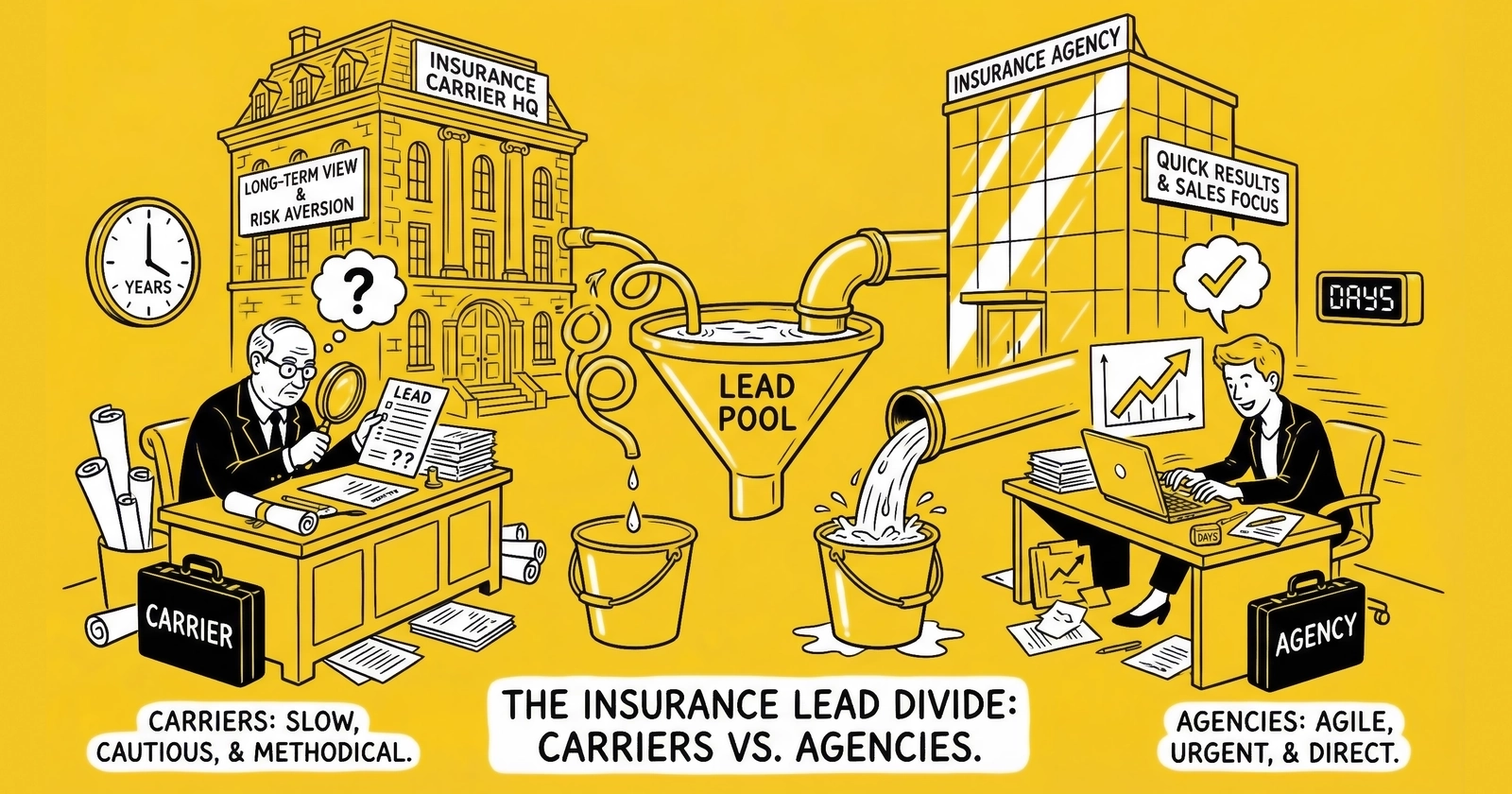 Working with Insurance Carriers vs Agencies: Buyer Differences