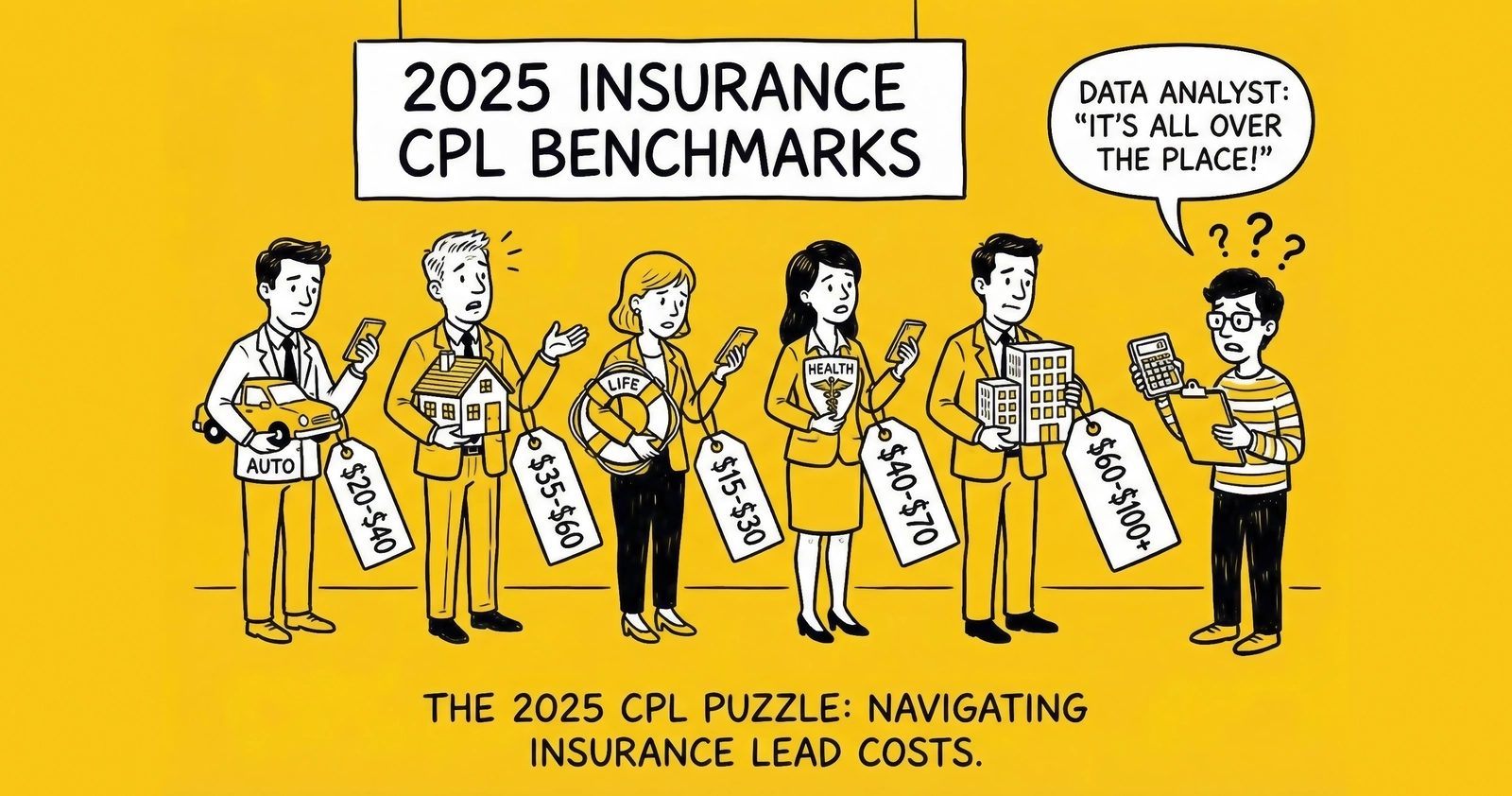 Insurance Lead CPL Benchmarks by Sub-Vertical: Complete 2025 Guide