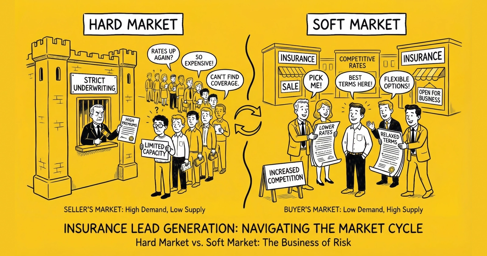 Insurance Lead Generation During Hard vs Soft Markets: The Complete Strategy Guide