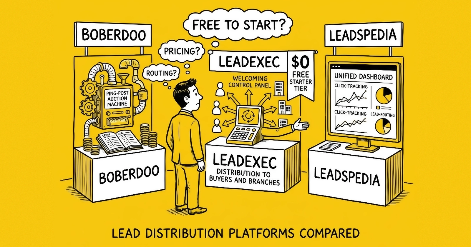 Lead Distribution Platforms Compared: boberdoo, LeadExec, LeadsPedia in 2025