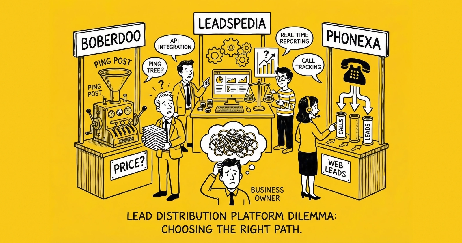 Lead Distribution Platforms Compared: boberdoo vs LeadsPedia vs Phonexa in 2025