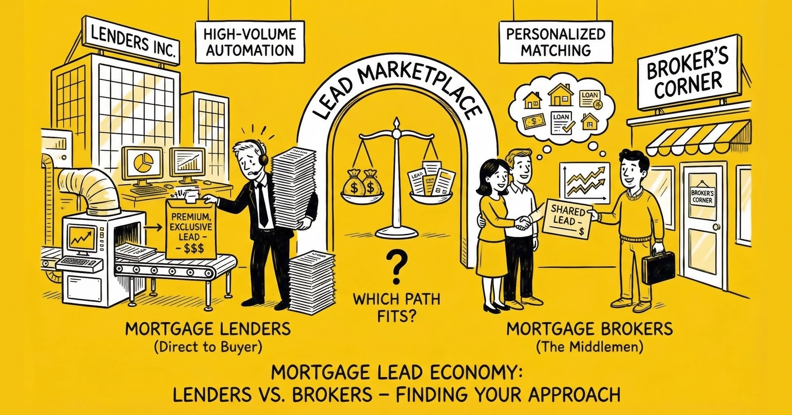 Working with Mortgage Lenders vs Brokers: Key Differences for Lead Generators