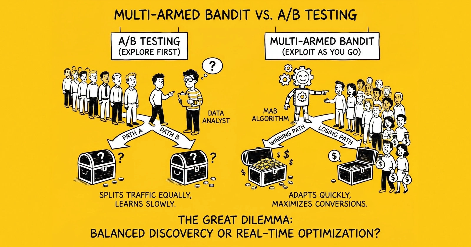 Multi-Armed Bandit Testing vs A/B Testing – When Each Methodology Wins