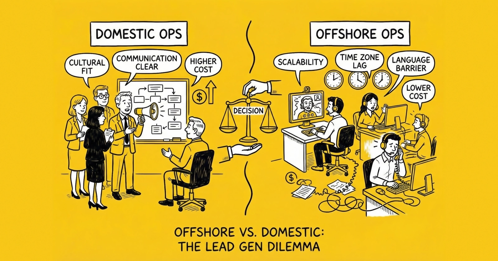 Offshore vs Domestic Lead Generation Operations: Cost, Quality, and Compliance Trade-offs