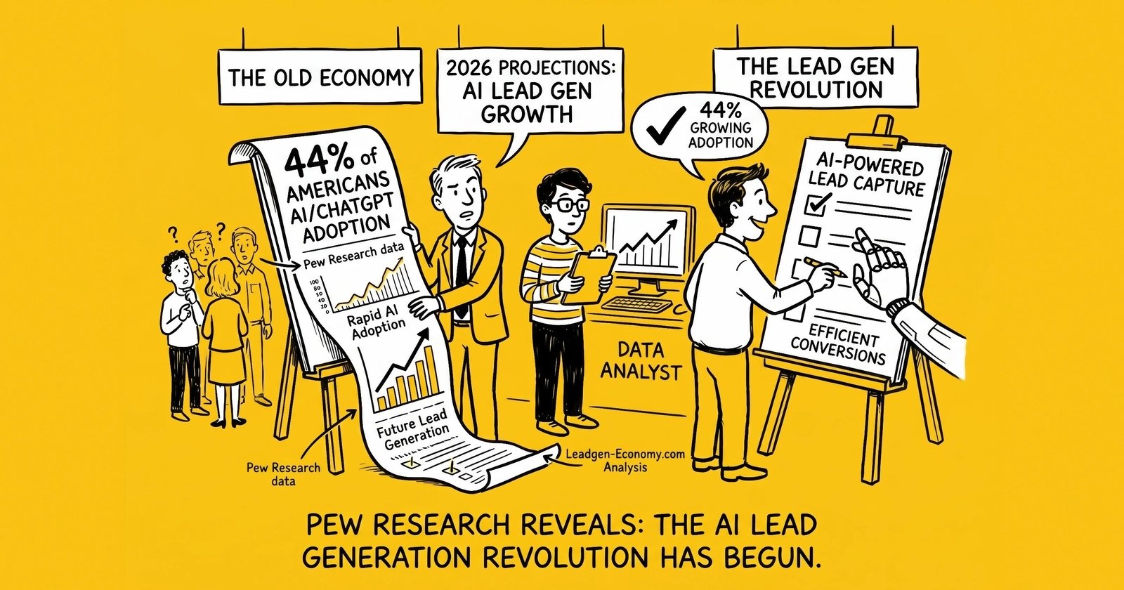 Pew's June 17 Americans and AI 2026 Report – 44 Percent Use ChatGPT, 29 Percent Trust the Output, and What That Gap Means for Lead-Gen Funnels