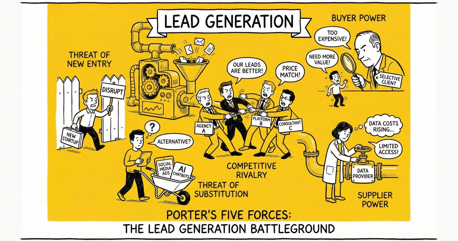 Porter's Five Forces Analysis for Lead Generation: Strategic Positioning in a $5B Industry