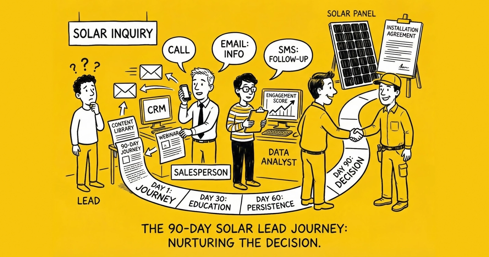 Solar Lead Nurturing: The 90-Day Decision Journey