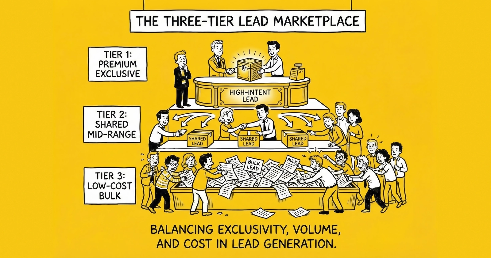 The Three-Tier Lead Marketplace: Publishers, Distributors, and Buyers