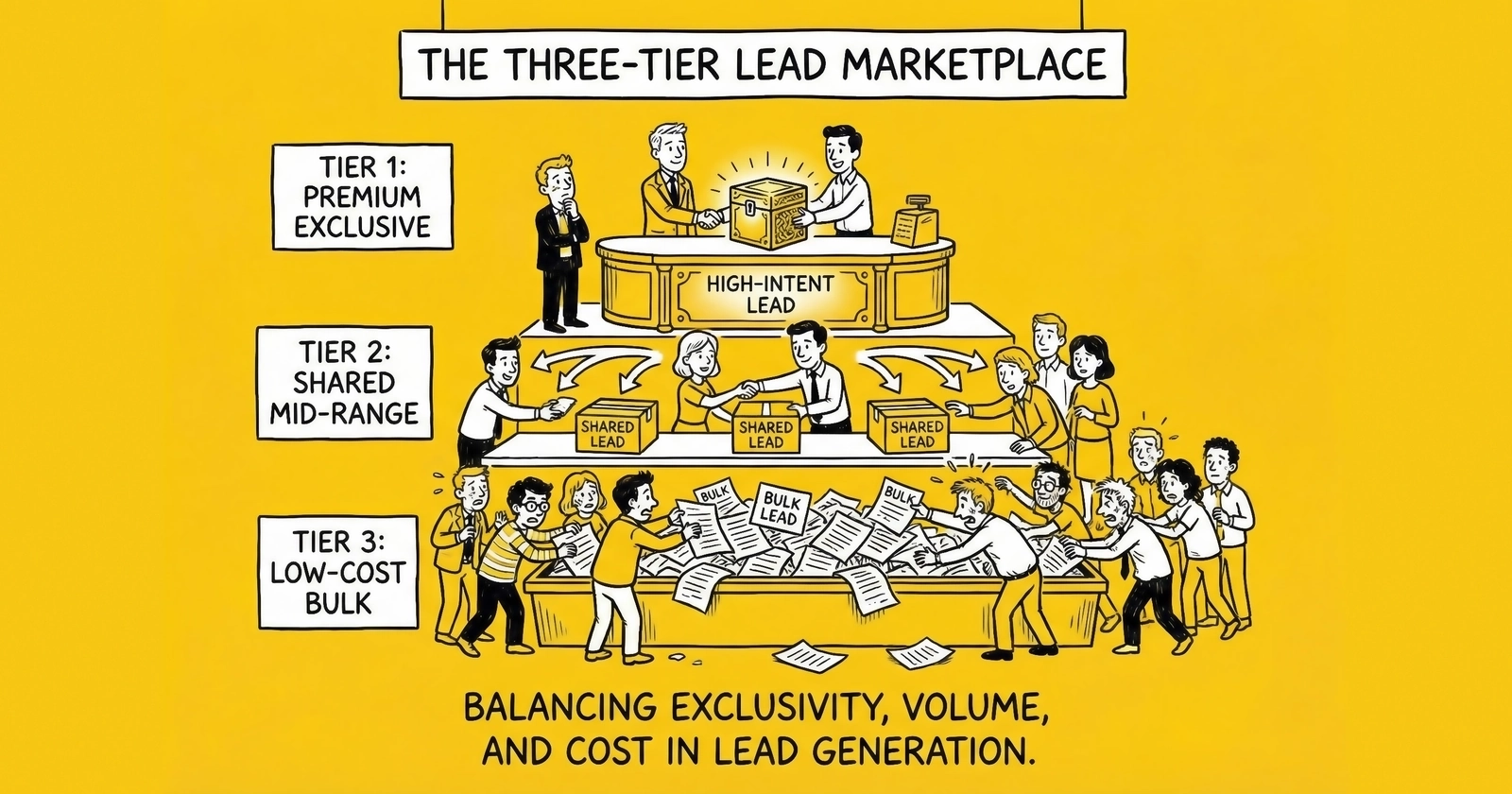 The Three-Tier Lead Marketplace: Publishers, Distributors, and Buyers
