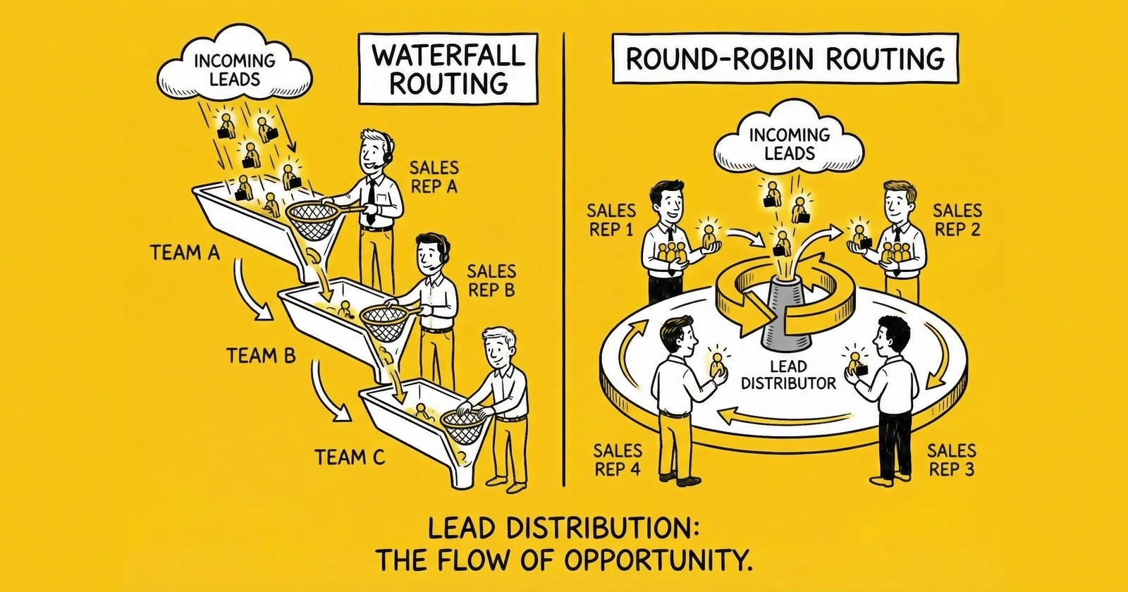 Waterfall vs Round Robin: Lead Routing Methods Compared
