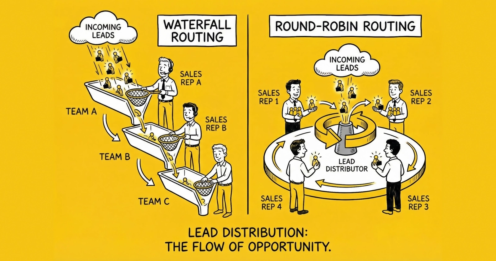 Waterfall vs Round Robin: Lead Routing Methods Compared
