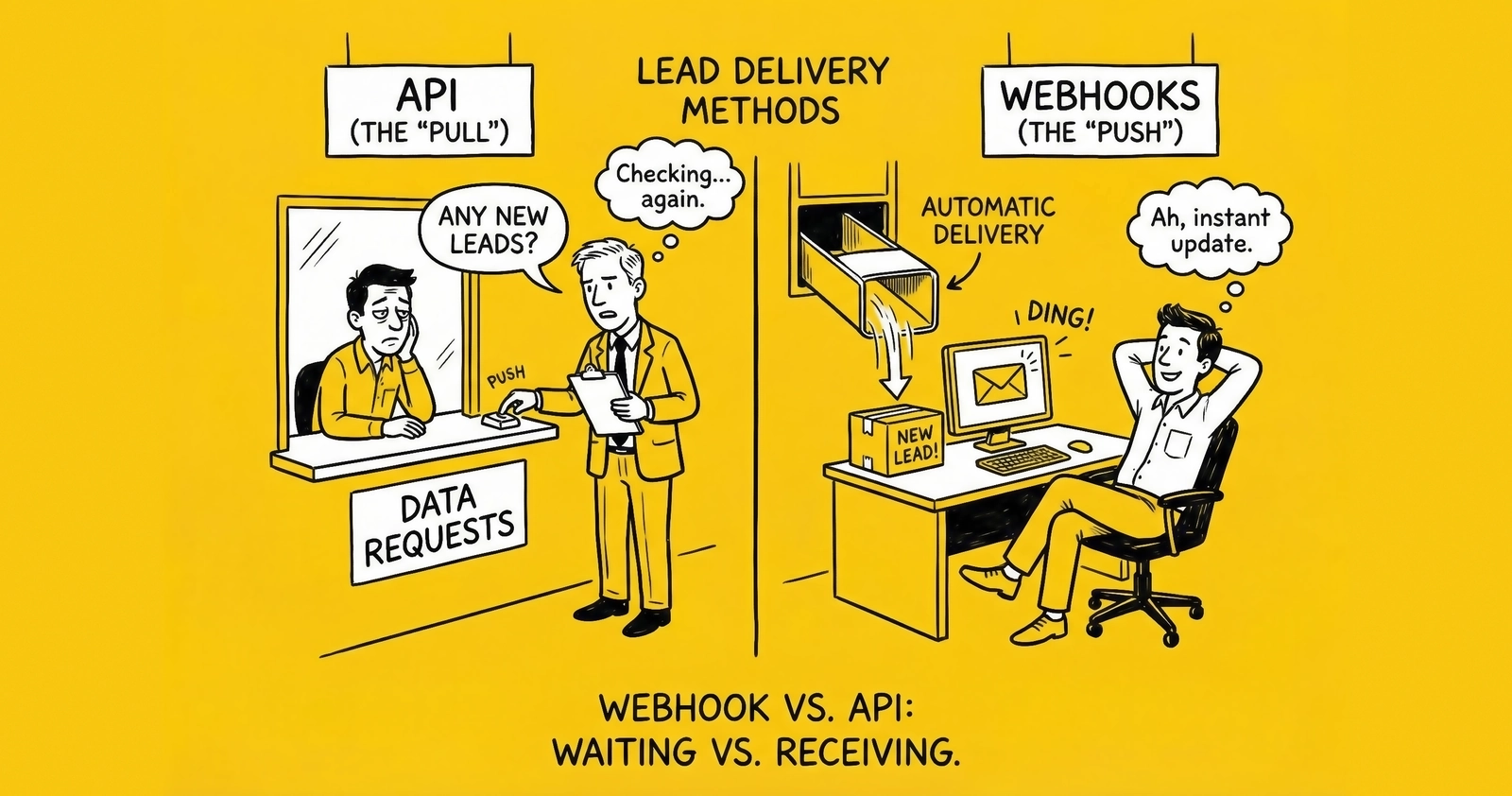 Webhook vs API: Lead Delivery Methods Explained